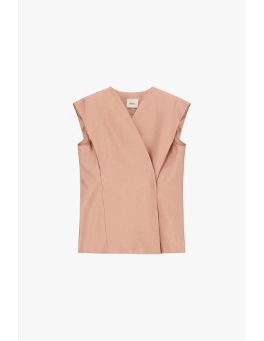 Sartoriaal gilet met gestructureerde schouders en kruisluiting Dixie