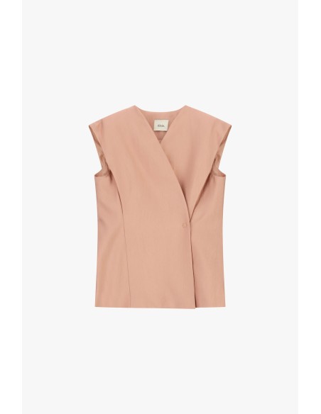 Sartoriaal gilet met gestructureerde schouders en kruisluiting Dixie