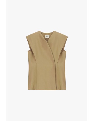 Sartoriaal gilet met gestructureerde schouders en kruisluiting Dixie