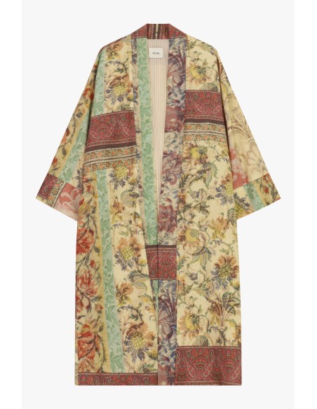 Lange Dusterjas met bloemmotief in patchworkstijl van Dixie