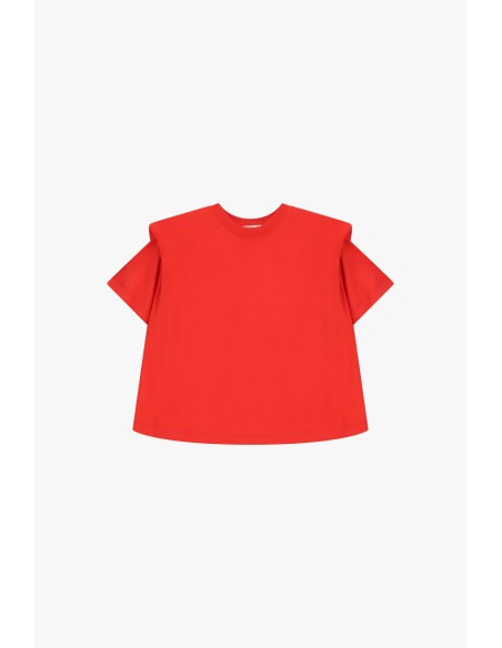 T-shirt met gestructureerde schouders en vierkante pasvorm Dixie