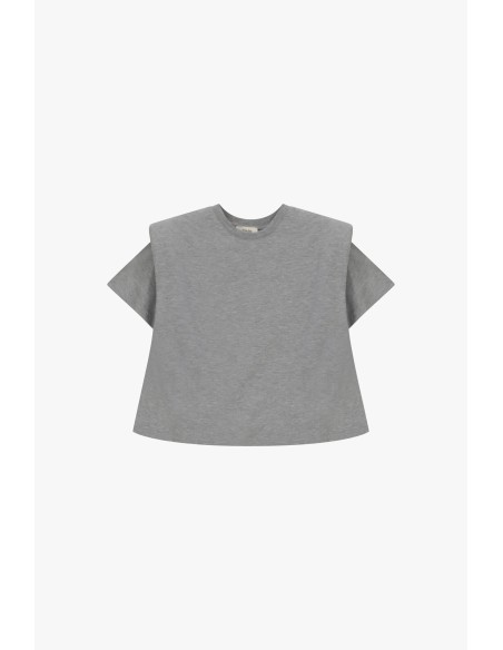 T-shirt met gestructureerde schouders en vierkante pasvorm Dixie