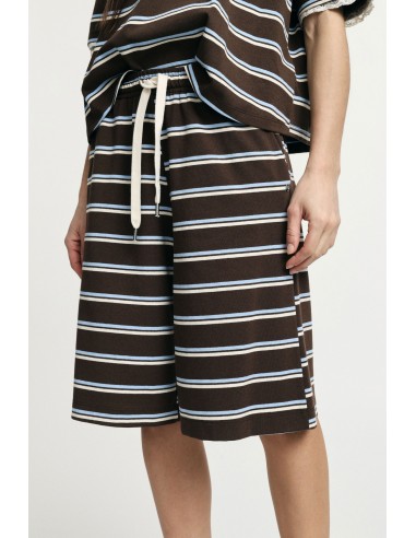 Gestreepte bermuda met elastische taille en trekkoord, alstublieft