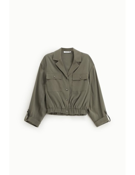 Cropped blouse met borstzakken en knoopsluiting Please
