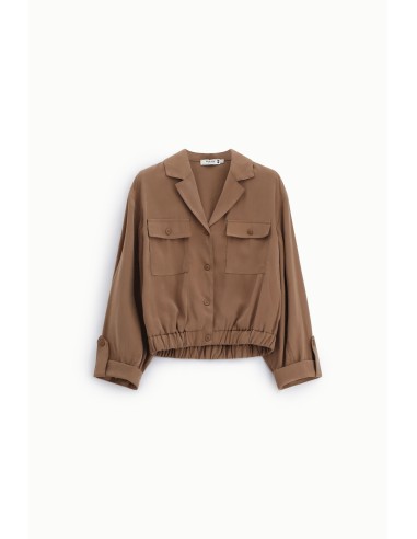 Cropped blouse met borstzakken en knoopsluiting Please