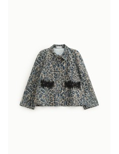 Denimjack met dierenprint en voorzakken alstublieft 2