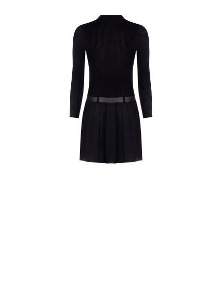 Korte jurk met 2-delige look en bijpassende riem van imitatieleer Rinascimento