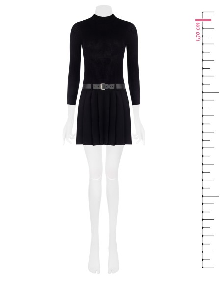 Korte jurk met 2-delige look en bijpassende riem van imitatieleer Rinascimento