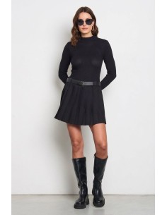 Korte jurk met 2-delige look en bijpassende riem van imitatieleer Rinascimento