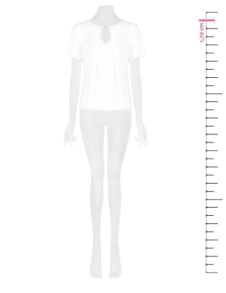 Vloeiende blouse van mat satijn met logo-embleem en druppelvormige cut-out Rinascimento