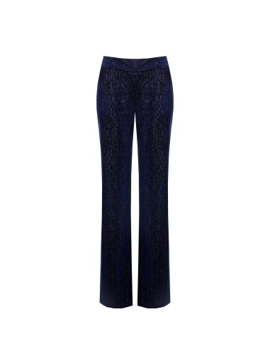 Palazzo-broek van fluweel met glitterafwerking en rits aan de zijkant Rinascimento