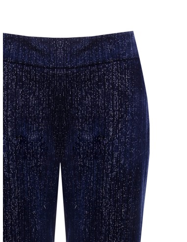 Palazzo-broek van fluweel met glitterafwerking en rits aan de zijkant Rinascimento