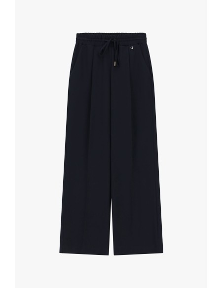 Dixie Palazzo-broek met elastische taille en plooien