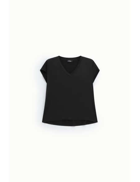 Dixie T-shirt met V-hals en korte mouwen