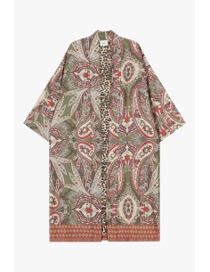 Lange overhemdjas met paisley- en dierenprint Dixie 2