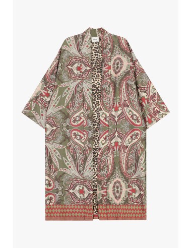 Lange overhemdjas met paisley- en dierenprint Dixie
