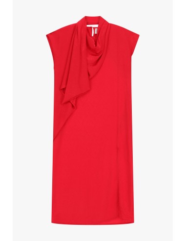 Midi-jurk met gedrapeerde hals en geometrisch patroon Dixie