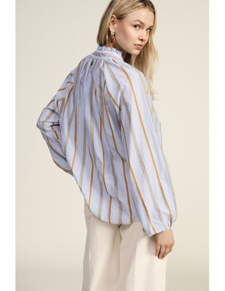 Gestreepte blouse met wijde mouwen en striklint van Dixie