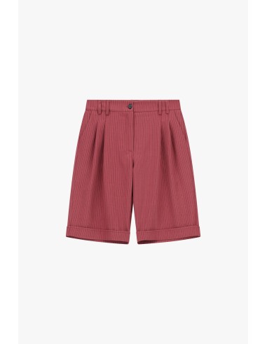 Regular-fit bermuda met plooien en een gestreepte vouw, alstublieft