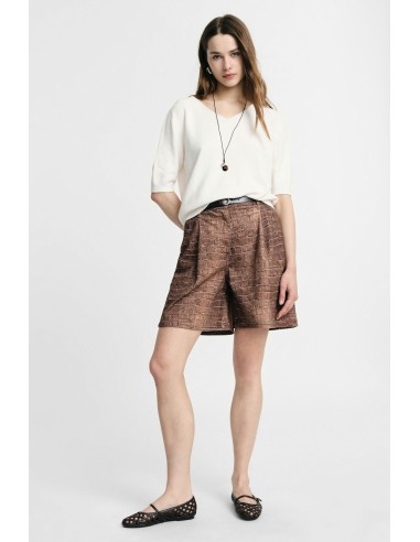 Bermuda met tailleband en krokodillenprint aub