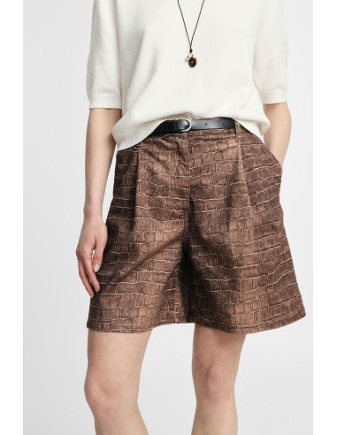 Bermuda met tailleband en krokodillenprint aub