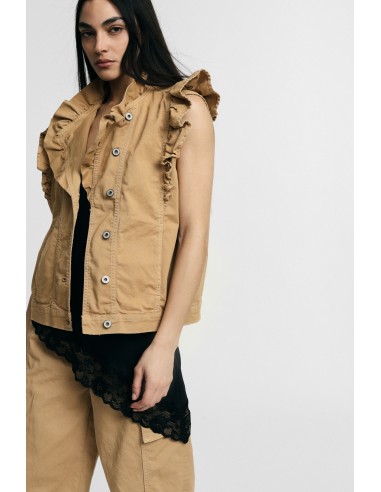 Mouwloos gilet met ruches aan de voorkant Please