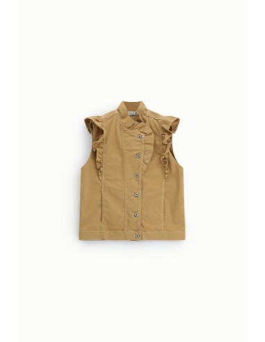 Mouwloos gilet met ruches aan de voorkant Please