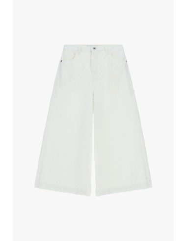 Cropped palazzo-broek met reliëfpatroon Please