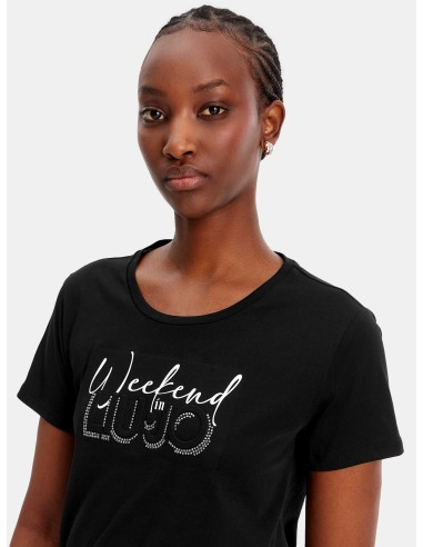 T-shirt met print en strass van Liu Jo