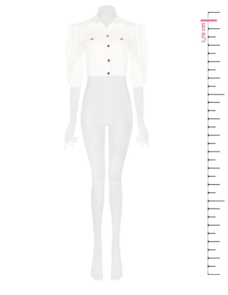 Cropped stretchjeansjack met zakjes Rinascimento
