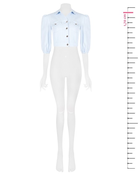 Cropped stretchjeansjack met zakjes Rinascimento