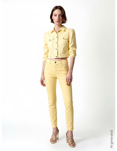 Cropped stretchjeansjack met zakjes Rinascimento