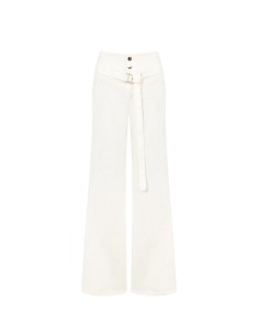Wide leg-jeans met stretch en bijpassende riem Rinascimento