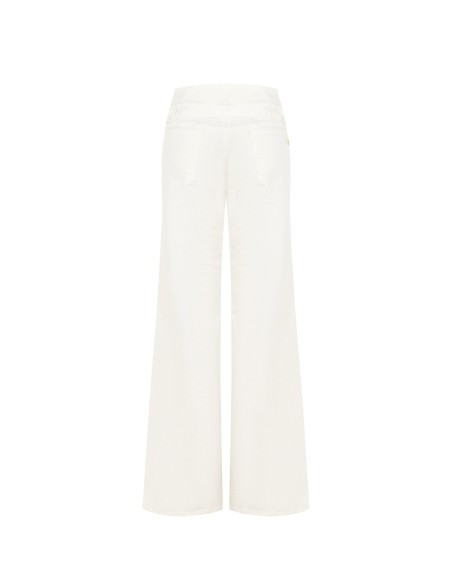 Wide leg-jeans met stretch en bijpassende riem Rinascimento