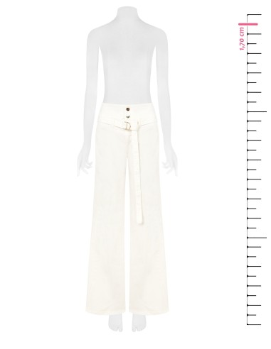 Wide leg-jeans met stretch en bijpassende riem Rinascimento