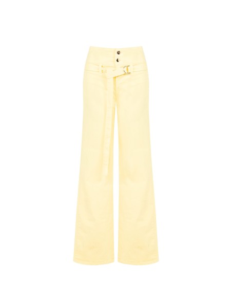 Wide leg-jeans met stretch en bijpassende riem Rinascimento
