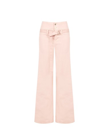 Wide leg-jeans met stretch en bijpassende riem Rinascimento