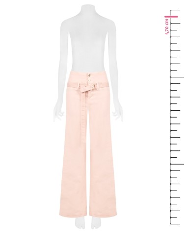 Wide leg-jeans met stretch en bijpassende riem Rinascimento
