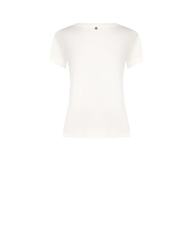 Regular katoenen T-shirt met hondenprint en strass van Rinascimento