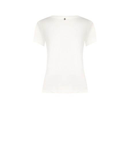 Regular katoenen T-shirt met hondenprint en strass van Rinascimento