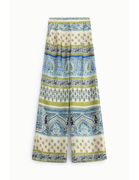 Dixie Palazzo-broek met paisleyprint en bloemendetails