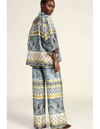 Dixie Palazzo-broek met paisleyprint en bloemendetails