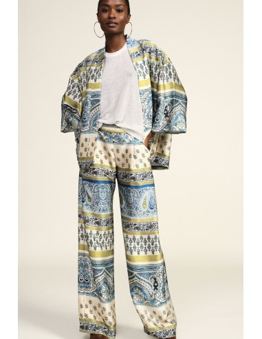 Dixie Palazzo-broek met paisleyprint en bloemendetails