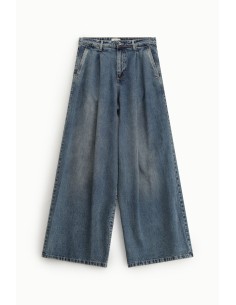 Dixie-jeans met wijde pijpen, plooien en hoge taille 2