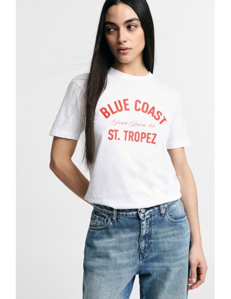 T-shirt met print op de voorkant, ronde hals, regular fit, alstublieft