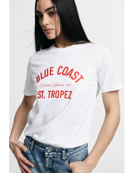 T-shirt met print op de voorkant, ronde hals, regular fit, alstublieft