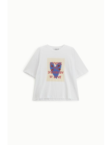 T-shirt met frontale opdruk, losvallende pasvorm en ronde hals Please