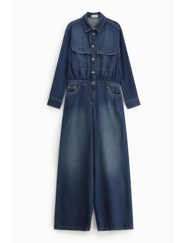 Denim jumpsuit met regular fit en zakken aan de voorkant alstublieft