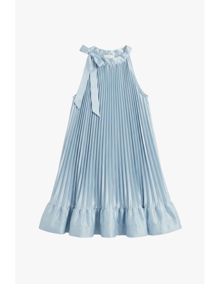 Korte geplooide jurk met strikdetail Dixie