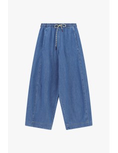 Wijde palazzo-broek met elastische taille en trekkoord Dixie 2